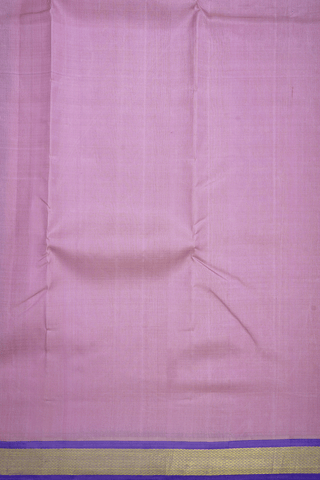 Chevron Zari Border Plain Orchid Pink Kanchipuram Silk Saree