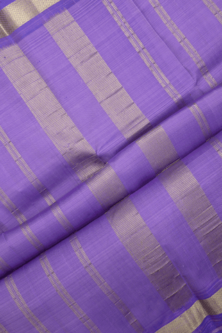 Chevron Zari Border Plain Orchid Pink Kanchipuram Silk Saree