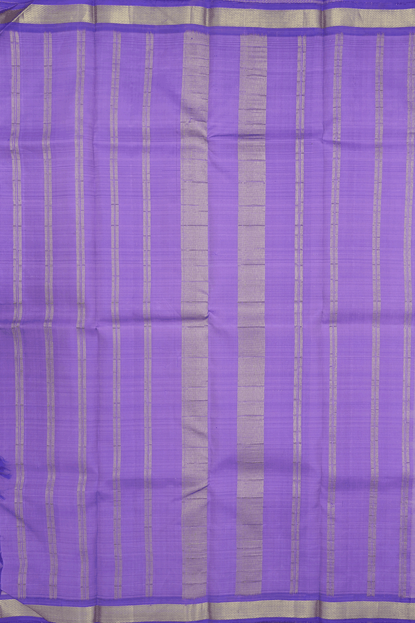 Chevron Zari Border Plain Orchid Pink Kanchipuram Silk Saree