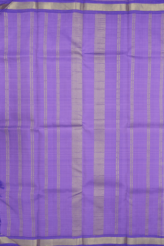 Chevron Zari Border Plain Orchid Pink Kanchipuram Silk Saree