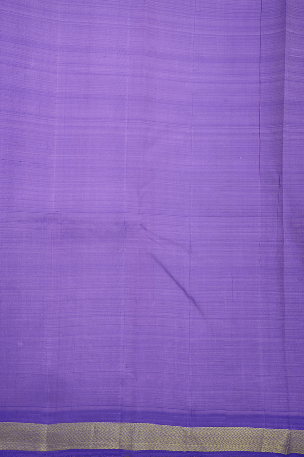 Chevron Zari Border Plain Orchid Pink Kanchipuram Silk Saree