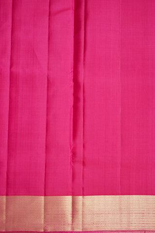 Chevron Zari Border Plain Punch Pink Nine Yards Silk Saree