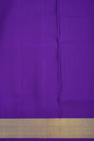 Chevron Border Purple Kanchipuram Nine Yards Silk Saree