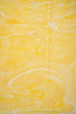 Stone Texture Design Mango Yellow Hand Marbled Chiffon Silk Saree