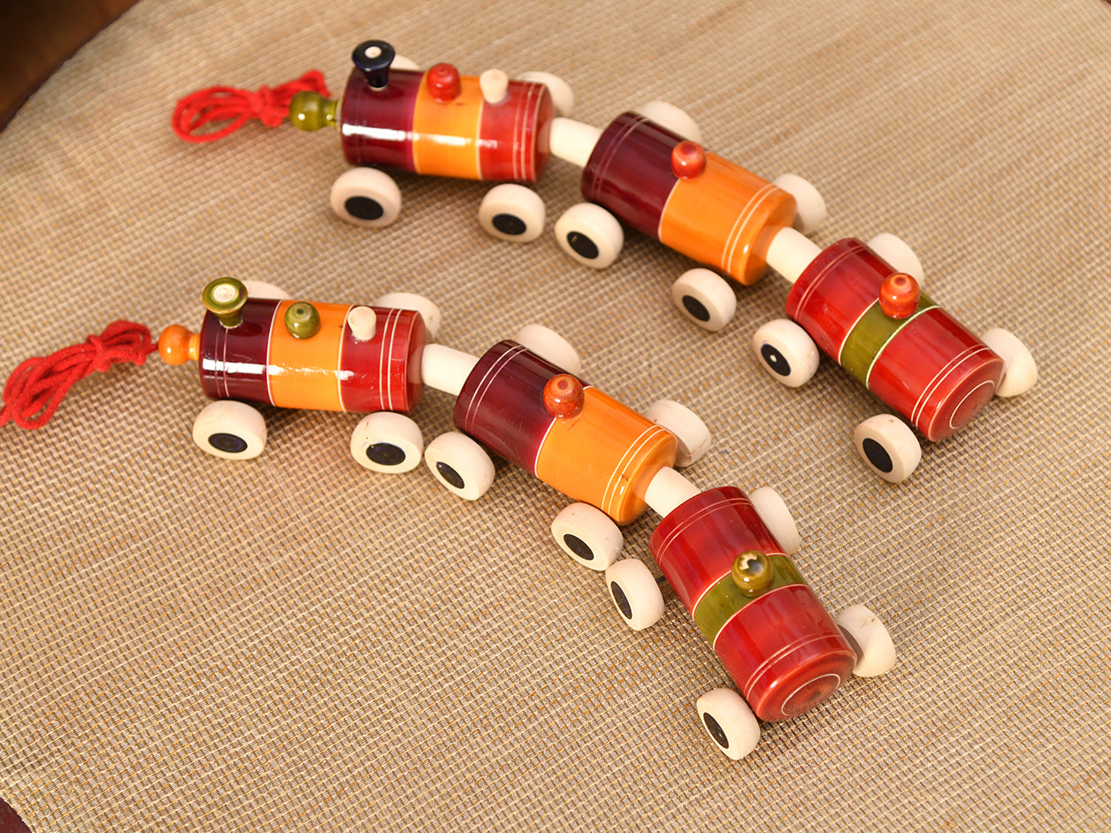 Childrens Playing Wooden Channa Patna Train Toy Set