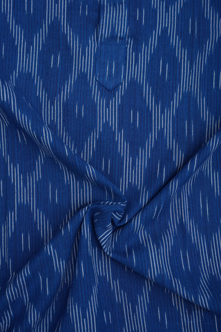 Chinese Collar Cobalt Blue Ikat Cotton Long Kurta