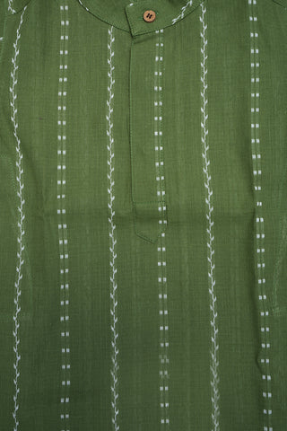 Chinese Collar Fern Green Cotton Kurta
