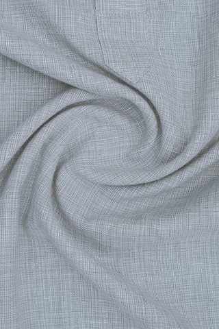 Chinese Collar Plain Light Grey Cotton Long Kurta