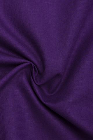 Chinese Collar Plain Royal Purple Cotton Long Kurta