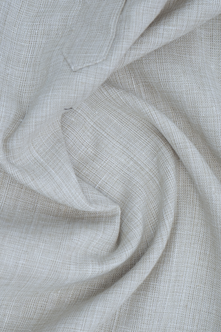 Chinese Collar Plain White Beige Cotton Long Kurta