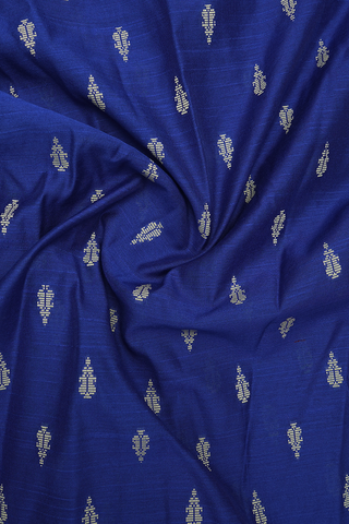 Chinese Collar Royal Blue Semi Raw Silk Long Kurta