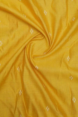 Chinese Collar Royal Yellow Semi Raw Silk Long Kurta