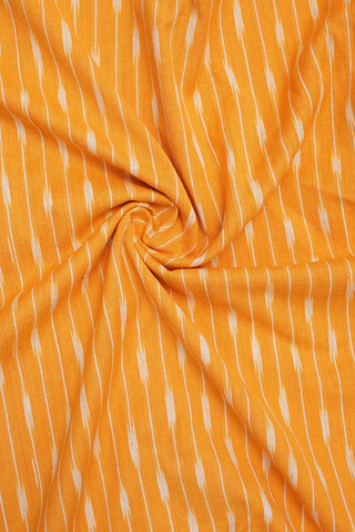 Chinese Collar Stripes Design Orange Ikat Cotton Long Kurta