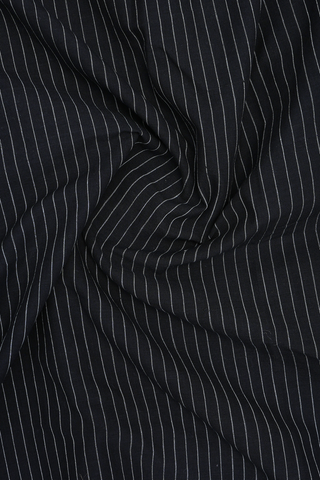 Chinese Collar Stripes Design Black Cotton Long Kurta