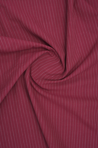 Chinese Collar Stripes Design Hibiscus Red Cotton Long Kurta