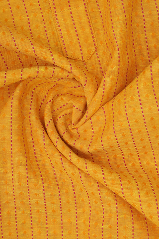 Chinese Collar Stripes Design Orange Cotton Long Kurta