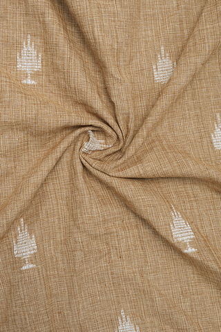 Chinese Collar Threadwork Buttas Tan Brown Cotton Long Kurta