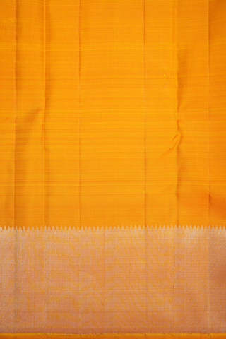 Circle Design Marigold Orange Kanchipuram Silk Saree