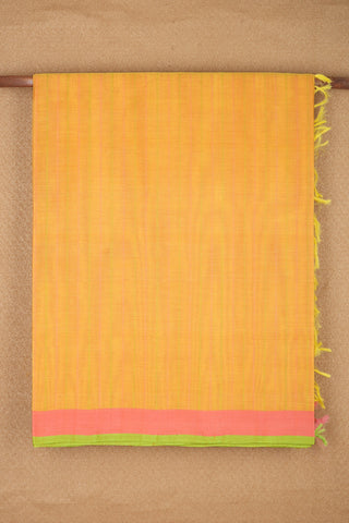 Small Contrast Border Mustard Yellow Coimbatore Cotton Saree