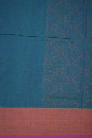 Traditional Threadwork Buttas Turquoise Green Coimbatore Cotton Saree