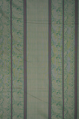 Traditional Threadwork Design Green Coimbatore Cotton Saree