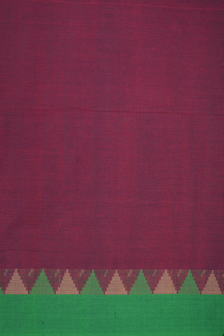Plain Body With Contrast Border Mulberry Coimbatore Cotton Saree