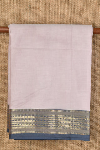 Contrast Border Dusty Pastel Violet Maheshwari Silk Cotton Saree