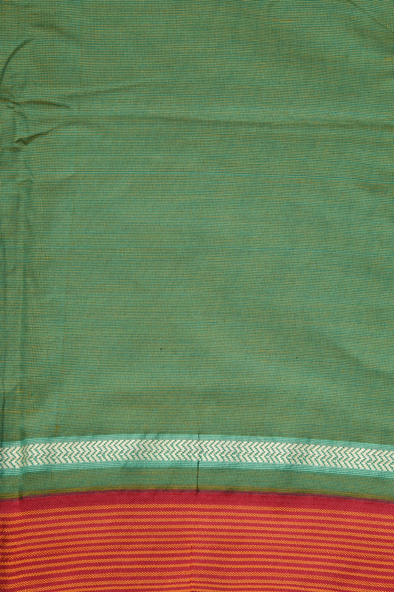 Contrast Border Light Green Dharwad Cotton Saree