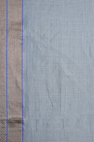 Contrast Border Tissue Grey Banarasi Tussar Silk Saree