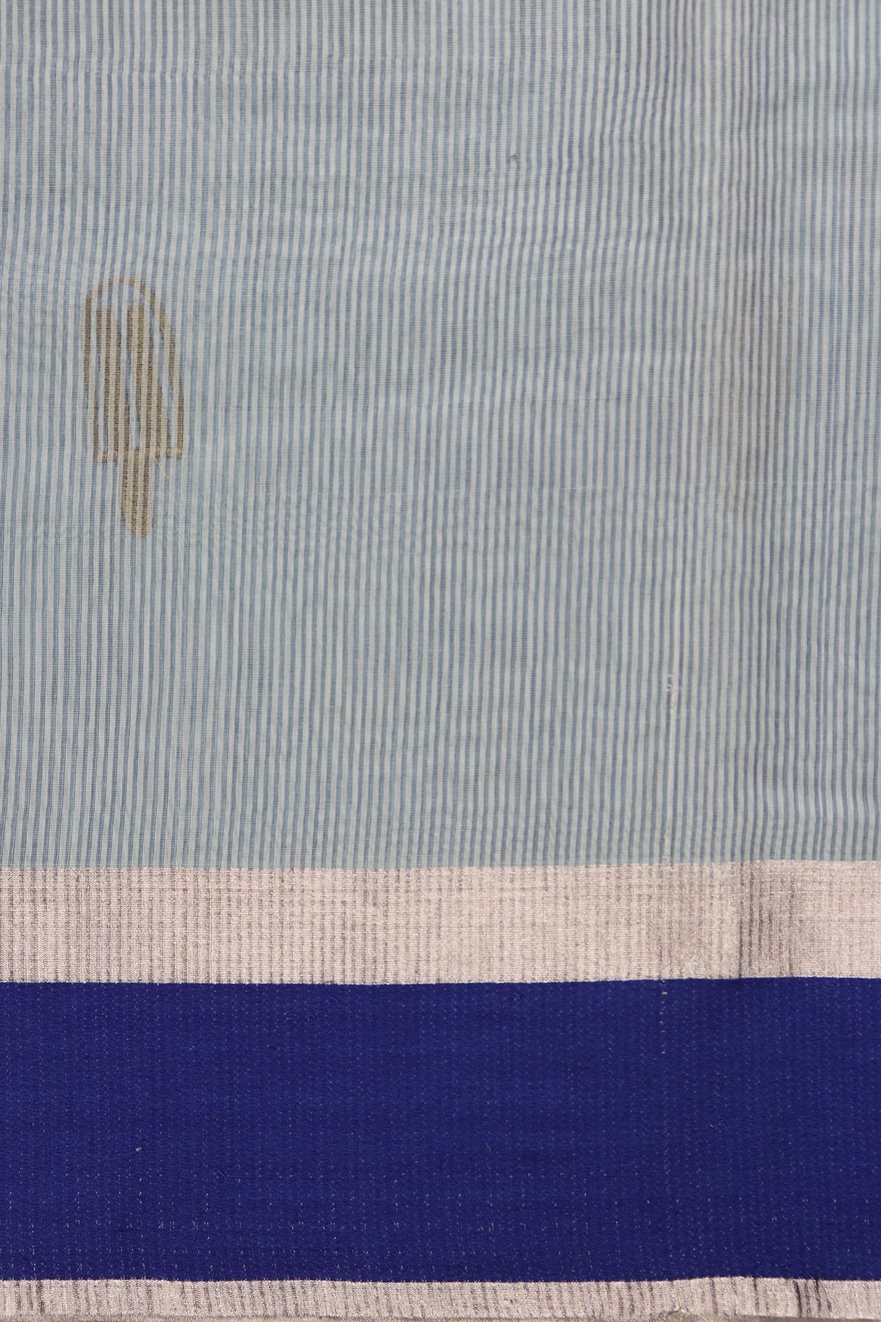 Contrast Border With Greyish Blue Maheshwari Silk Cotton Saree