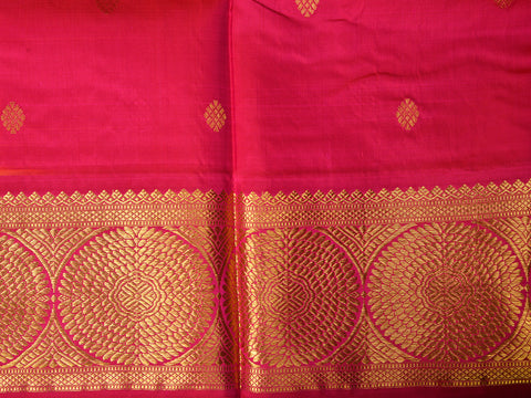 Contrast Border With Orange Kanchipuram Silk Pavada Sattai Material