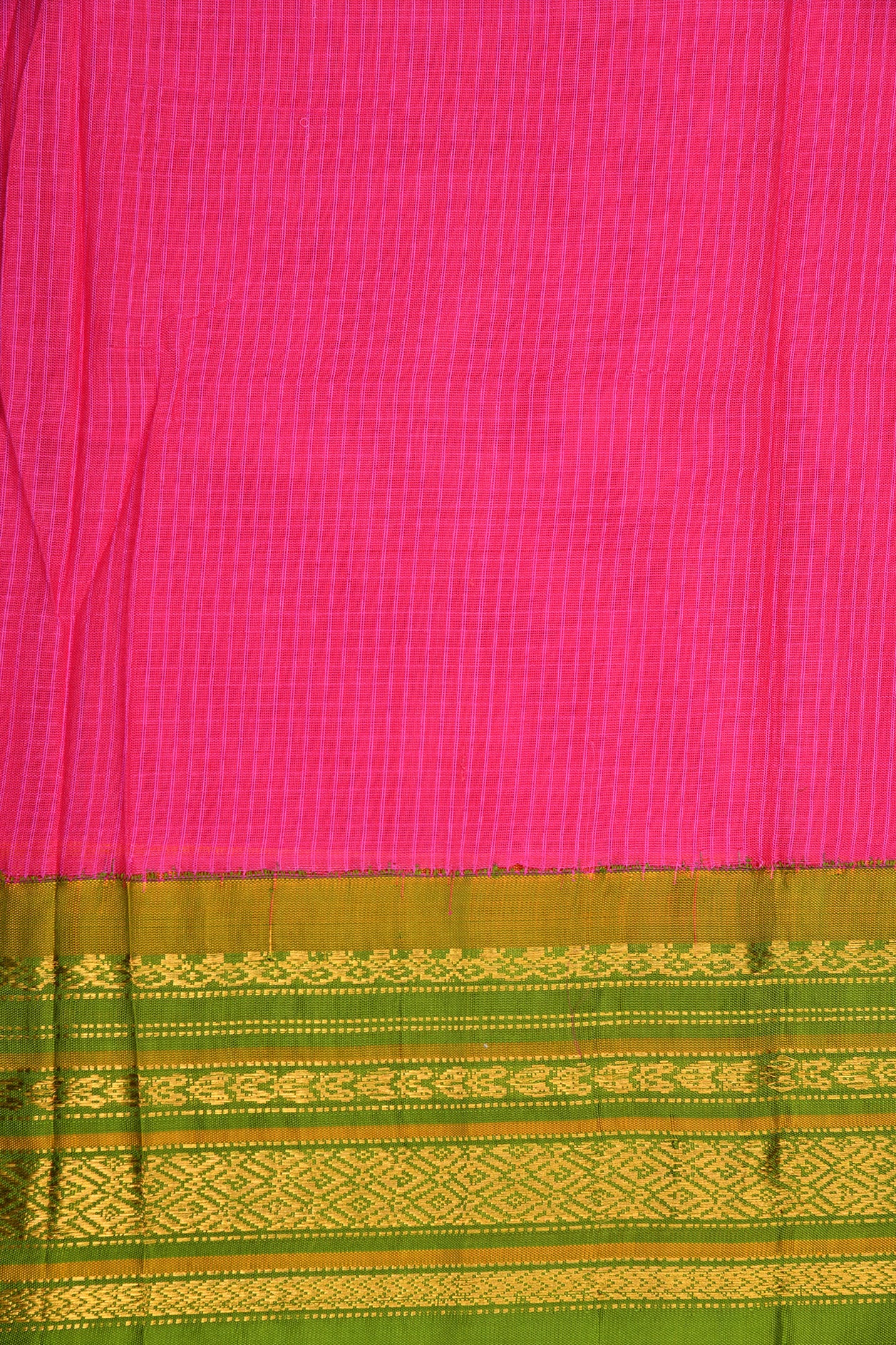 Contrast Border Rose Pink Gadwal Silk Saree