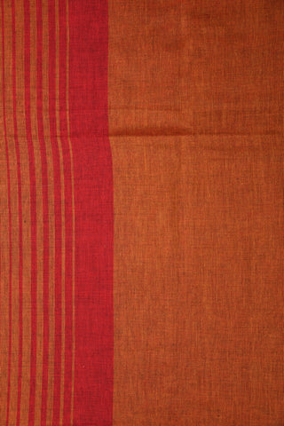 Contrast Temple Border Red Bengal Cotton Saree