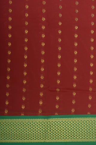 Contrast Arai Madam Border In Buttis Maroon Kalyani Art Silk Saree