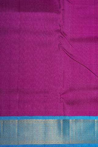 Contrast Arai Madam Korvai Border In Plain Violet Nine Yards Kanchipuram Silk Saree