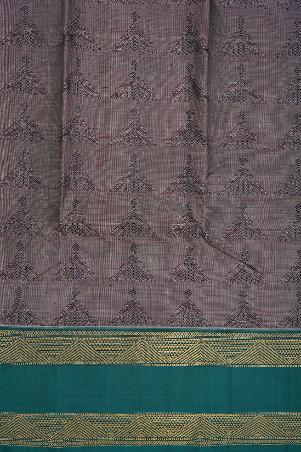 Rettai Pettu Border Cocoa Brown Kanchipuram Silk Saree