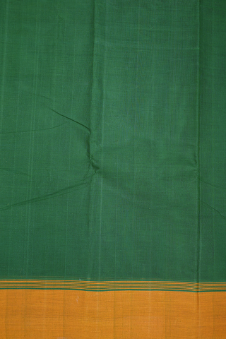 Contrast Border Plain Emerald Green Kanchi Cotton Saree