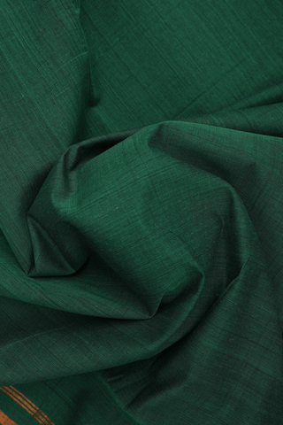 Contrast Border Emerald Green Mangalagiri Cotton Saree