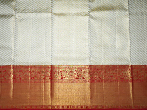 Contrast Border Gold Silver Tissue Pavadai Sattai Material