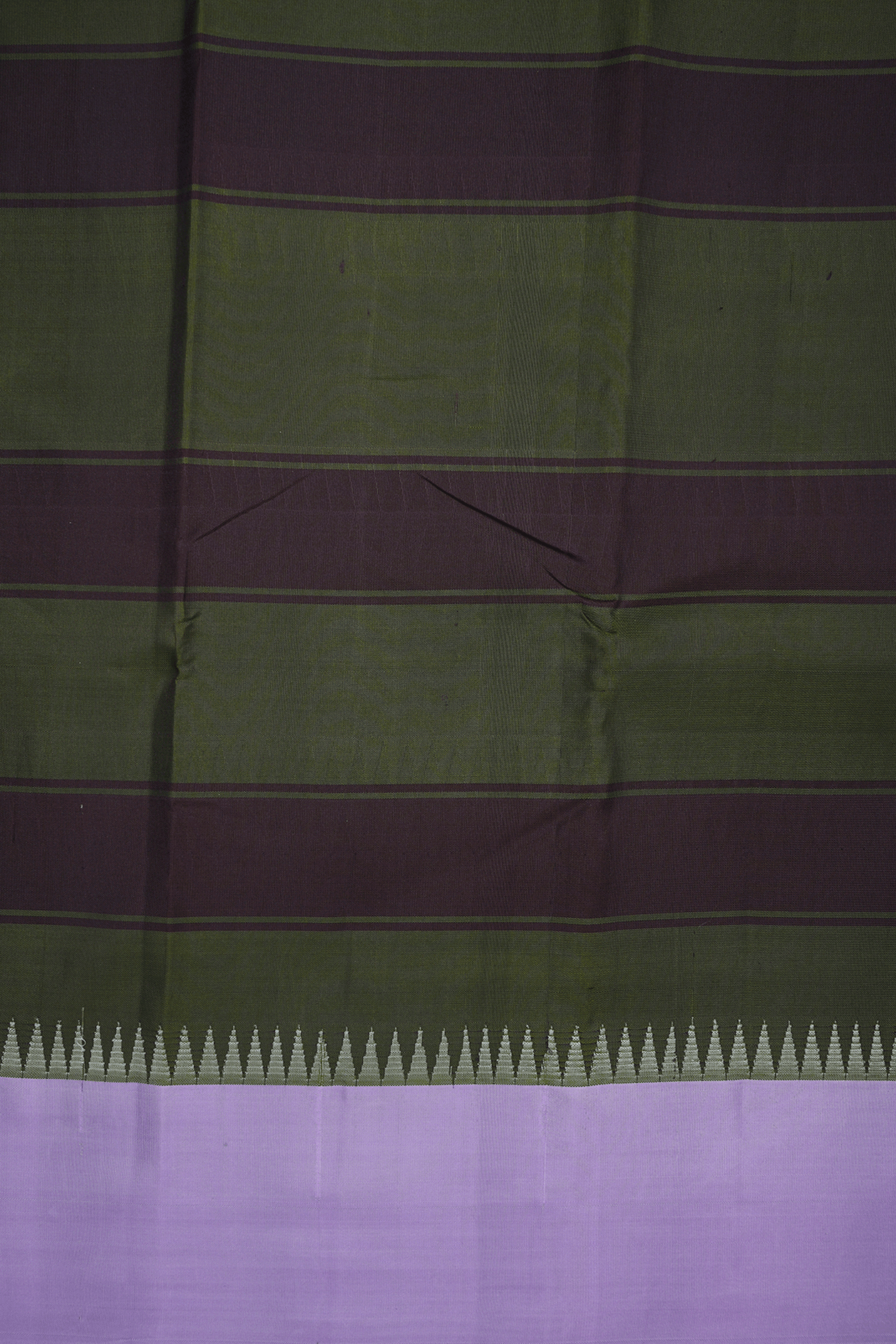 Contrast Border Green And Brown Kanchipuram Silk Saree