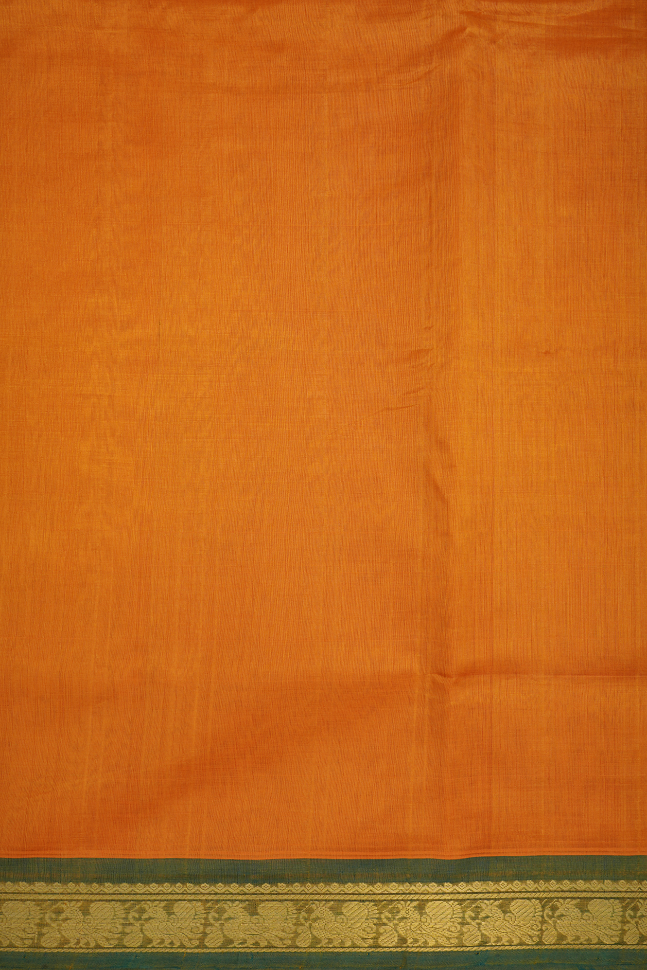 Contrast Border Honey Orange Silk Cotton Saree