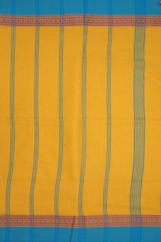 Contrast Border Honey Yellow Bengal Cotton Saree