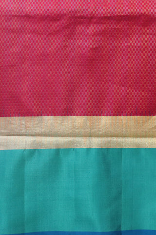 Contrast Border In Brocade Magenta Soft Silk Saree