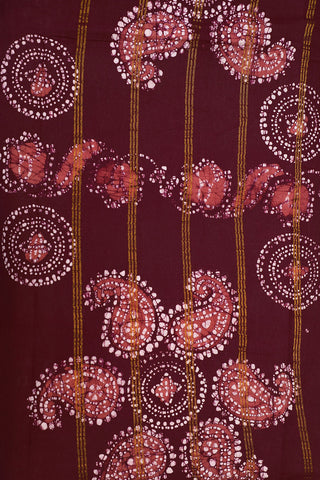 Contrast Border In Butta Mauve Pink Sungudi Cotton Saree