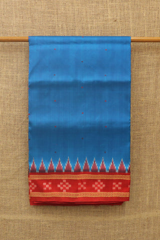 Contrast Border In Buttis Cerulean Blue Odisha Silk Saree