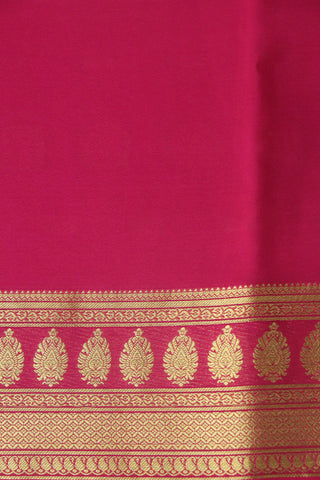 Contrast Border In Buttis Magenta Purple Mysore Silk Saree