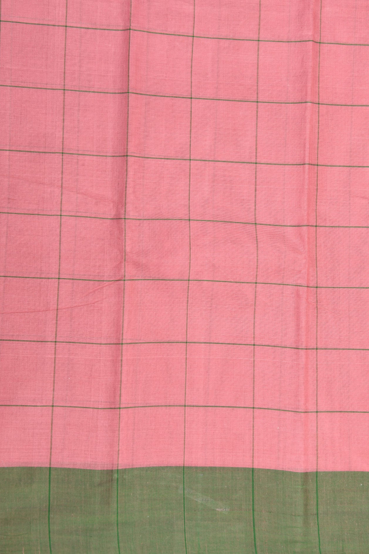 Contrast Border In Checks Onion Pink Kanchi Cotton Saree