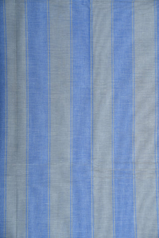 Contrast Border In Plain Denim Blue Kanchi Cotton Saree