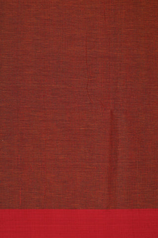 Contrast Border In Plain Dual Shade Rust Orange Bengal Cotton Saree