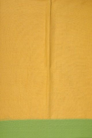 Contrast Border In Plain Yellow Bengal Cotton Saree